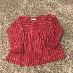 Madewell swingy peasant top in metallic stripe